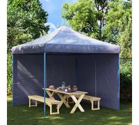 vidaXL Gazebo Side Panels 3x2m Blue PE Sidewalls with Zipper 2 Pack