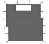 Gazebo Sidewall Set Anthracite 4.1x2.1m Polyester PVC Window 2pcs Party Outdoor