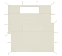 Gazebo Sidewall Set Cream 435x210cm + 290x210cm Polyester PVC Window 2pcs Gazebo