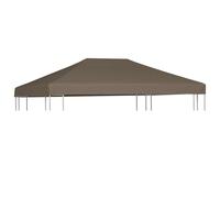 Gazebo Top Cover Taupe 3x4m Polyester PVC Coated 310g/m² Waterproof Heavy-Duty+