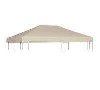 Gazebo Top Cover 4x3 m Beige Polyester PVC Coated 310g/m² Waterproof Reinforced.
