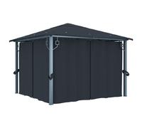 vidaXL Gazebo with Curtain 300x300cm Anthracite Aluminium Party Canopy Shelter