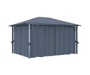 vidaXL Gazebo with Curtain 400x300cm Anthracite Aluminium Canopy Pavilion