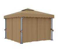 vidaXL Gazebo with Curtain Outdoor Lawn Garden Backyard Patio Canopy Shade Shelt