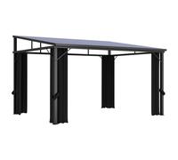 Gazebo With Curtain 405X294X244 Cm Anthracite