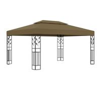 vidaXL Gazebo with Double Roof 3x4 m Taupe 180 g/m²