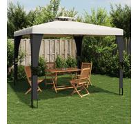 Gazebo with Double Roof Pavilion Tent Marquee Balcony Shelter Steel vidaXL