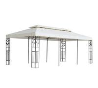 vidaXL Gazebo with Double Roof Party Tent Pavilion Marquee White 6x3 m Steel