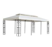 vidaXL Gazebo with Double Roof Party Tent Pavilion Marquee White 6x3 m Steel
