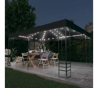 vidaXL Gazebo with LED String Lights 3x4 m Anthracite UK