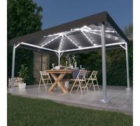 vidaXL Gazebo with LED String Lights 400x300 cm Anthracite Aluminium