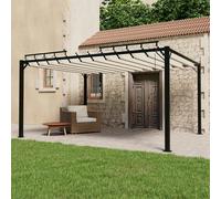 vidaXL Gazebo with Louvered Roof 3x4 m Cream Fabric and Aluminium