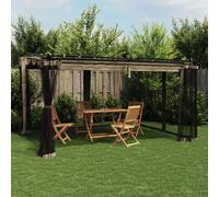 vidaXL Gazebo with Mesh Walls Party Tent Pavilion Marquee Taupe 4x3 m Steel