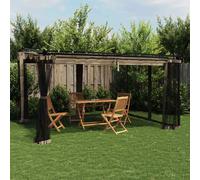 vidaXL Gazebo with Mesh Walls Taupe 4x3 m Steel UK