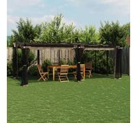 vidaXL Gazebo with Mesh Walls Taupe 6x3 m Steel NEW