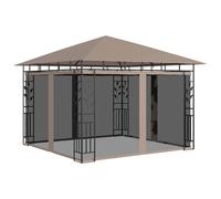 vidaXL Gazebo with Mosquito Net 3x3x2.73 m Taupe 180 g/m²