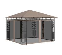 vidaXL Gazebo with Mosquito Net 3x3x2.73 m Taupe 180 g/m?, Brown