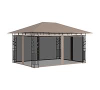 vidaXL Gazebo with Mosquito Net 4x3x2.73 m Taupe 180 g/m²