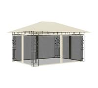 Gazebo with Mosquito Net 4x3x2.73 m Cream 180 g/m²