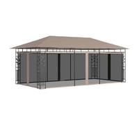 vidaXL Gazebo with Mosquito Net 6x3x2.73 m Taupe 180 g/m² Patio Canopy Shelter