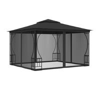 vidaXL Gazebo with Nets 300x300x265 cm Anthracite, Black