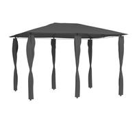vidaXL Gazebo with Post Covers 3x4x2.6 m Anthracite 160 g/m?, Black