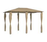 vidaXL Gazebo with Post Covers 3x4x2.6 m Taupe 160 g/m²
