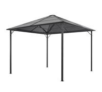 vidaXL Gazebo With Roof Aluminium 3x3m Black, Black