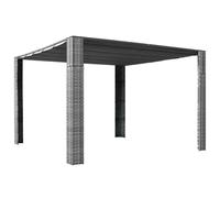 vidaXL Gazebo with Roof Poly Rattan 300x300x200 cm Grey and Anthracite UK