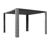 vidaXL Gazebo with Roof Poly Rattan 300x300x200cm Grey and Anthracite Marquee