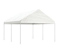 (4.46 x 4.08 x 3.22 m) vidaXL Gazebo Part Tent with Roof Pavilion Outdoor Marquee White Polyethylene