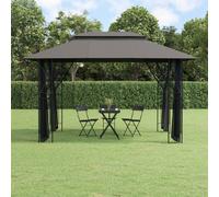 vidaXL Gazebo with Sidewalls Anthracite 400x300x270 cm Steel