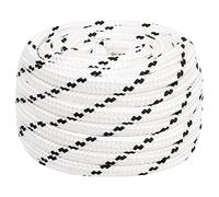 vidaXL General Purpose Robust Polyester Braided Rope for Home, Garden & Workshop - White, 18mm, 100m Long