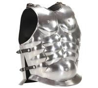vidaXL German Medieval Body Armour Cuirass LARP Replica Silver Steel Replica