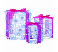 vidaXL Gift Box Decoration 3 pcs Blue 20 x 20 x 21 cm Acrylic