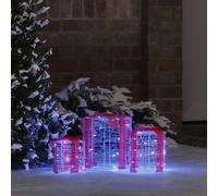 Vidaxl Gift Box Decoration 3 Pcs Blue 20 X 20 X 21 Cm Acrylic