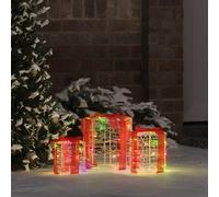 Vidaxl Gift Box Decoration 3 Pcs Colourful 20 X 20 X 21 Cm Acrylic
