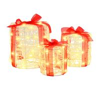 Gift Box Decoration 3 pcs Acrylic Festive Ornament Christmas USB Light vidaXL