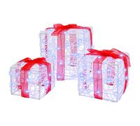Gift Box with 60 LEDs 3 pcs Acrylic Christmas Ornament Decor Light vidaXL