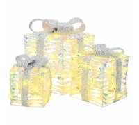 vidaXL Gift Box with 60 LEDs 3 pcs Warm white 20 x 20 x 20 cm (42019095), White