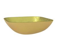 vidaXL Glass Basin with Gold Finish 42x42x14 cm - Modern Above-Counter Design, Durable and Sturdy for Bathroom Console, Easy to Clean, Versatile for Multiple Uses
