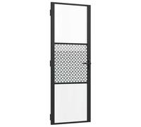 Glass Door Black Aluminium 76x201.5cm Framed Locking Interior Panel Minimalist+