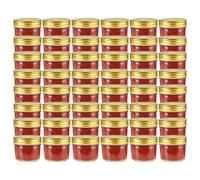 Jam Jars Glass 110ml 7x6cm Gold Lids 48pcs Clear Preserving Storage Sealing Set