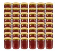 Jam Jars Glass 230ml 6.5x9cm Clear Glass 48pcs Gold Lid Sealed Wide Mouth Sealer