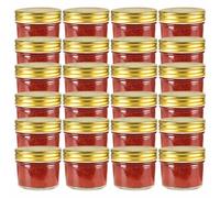 vidaXL Glass Jam Jars with Gold Lids 24 pcs 110 ml