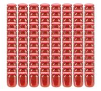 vidaXL Glass Jam Jars with Red Lid 96 pcs 230 ml