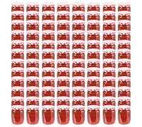vidaXL Glass Jam Jars with White and Red Lid 96 pcs 230 ml