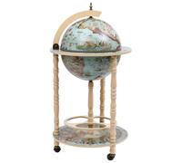 vidaXL Globe Bar Wine Stand Eucalyptus Wood Blue