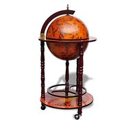 vidaXL Globe Bar Wine Stand Eucalyptus Wood Liquor Bottle Storage Holder Unit