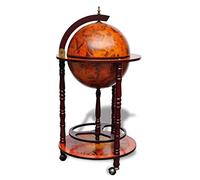 vidaXL Globe Bar Wine Stand World Decor Drink Liquor Spirits Beverage Bottle Champagne Storage Holder Organiser Eucalyptus Wood